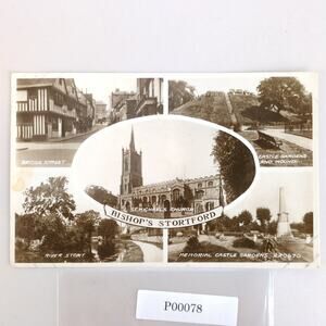 Vintage 1950 Postcard Bishop's Stortford England UK Valentine's Photo Castle